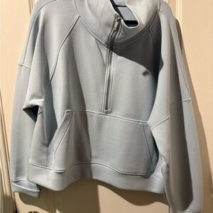 Women's Light Blue Half-Zip Hoodie